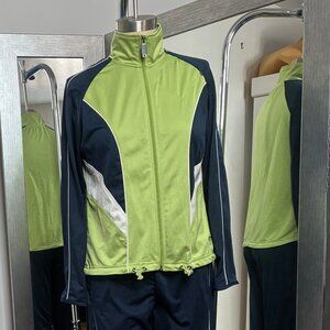 Oleg Cassini Woman’s Vintage Navy & Green Track Suit, Size Medium